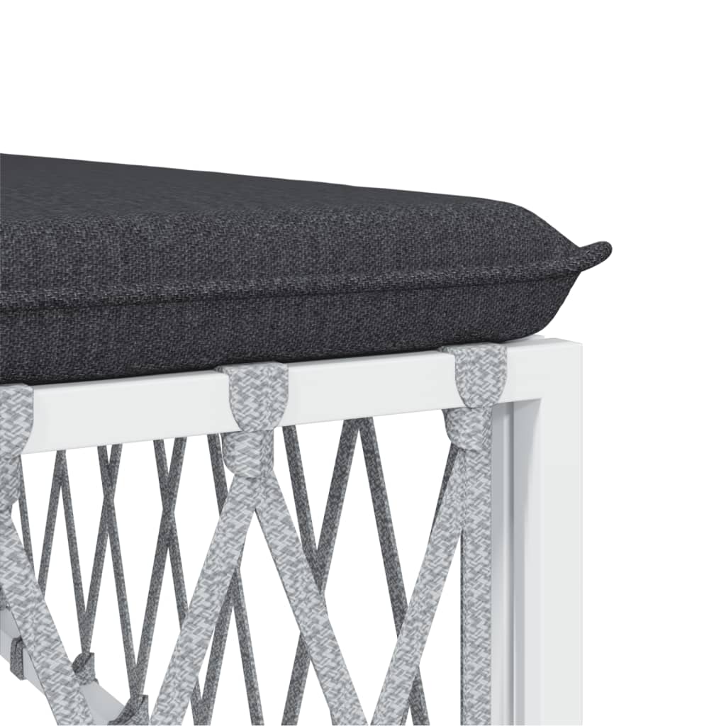 5-delige Loungeset met kussens staal wit is nu te koop bij PeponiXL, paradijselijk wonen!
