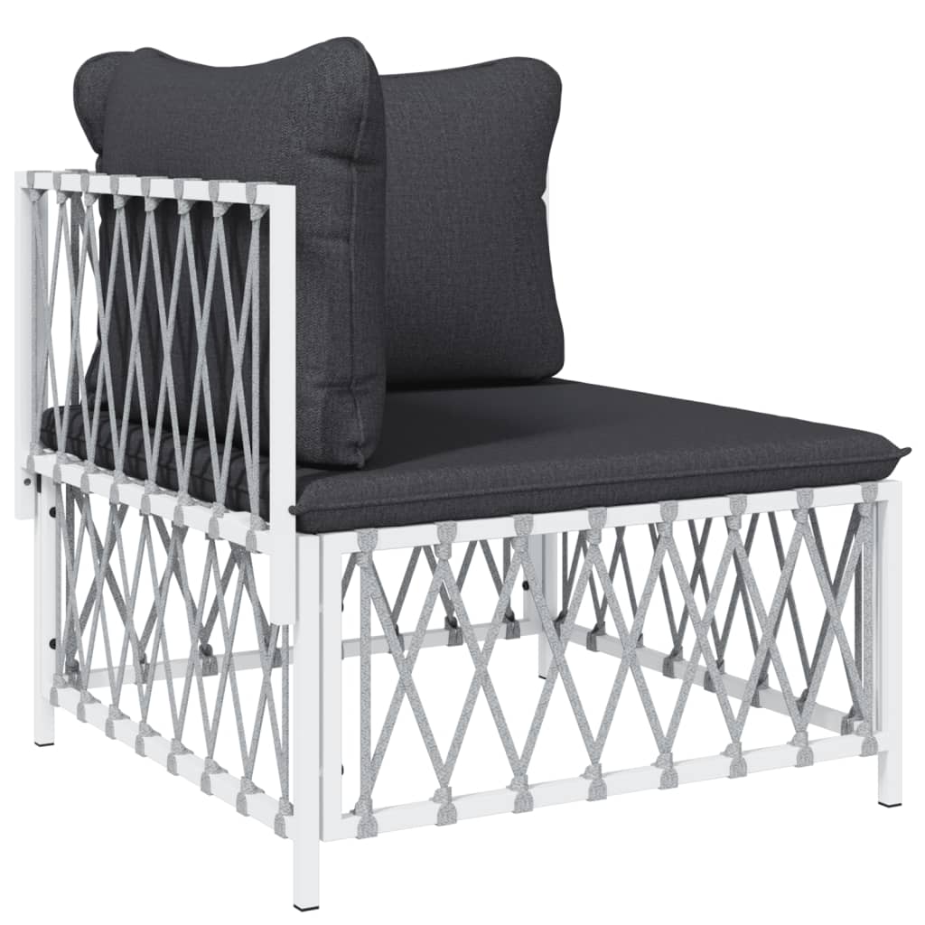 6-delige Loungeset met kussens staal wit is nu te koop bij PeponiXL, paradijselijk wonen!