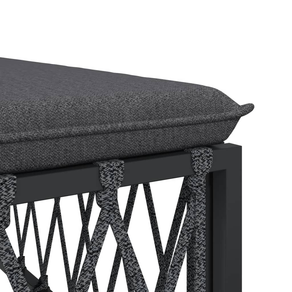 6-delige Loungeset met kussens staal antracietkleurig