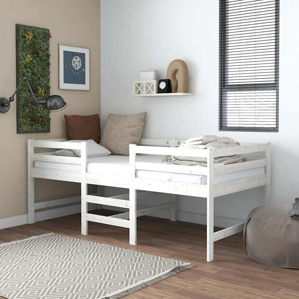 Bedframe zonder matras massief grenenhout wit 90x200 cm is nu te koop bij PeponiXL, paradijselijk wonen!