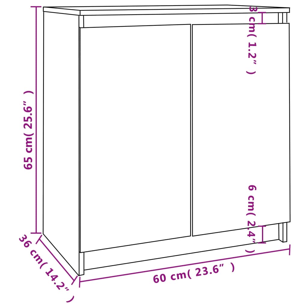 Bijzetkast 60x36x65 cm massief grenenhout is nu te koop bij PeponiXL, paradijselijk wonen!