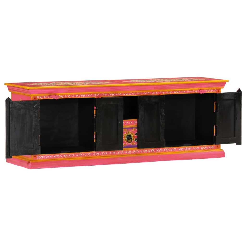 Tv-meubel 110x30x40 cm massief mangohout roze is nu te koop bij PeponiXL, paradijselijk wonen!