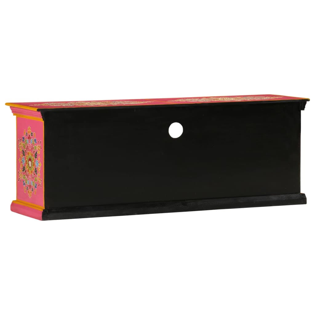 Tv-meubel 110x30x40 cm massief mangohout roze is nu te koop bij PeponiXL, paradijselijk wonen!