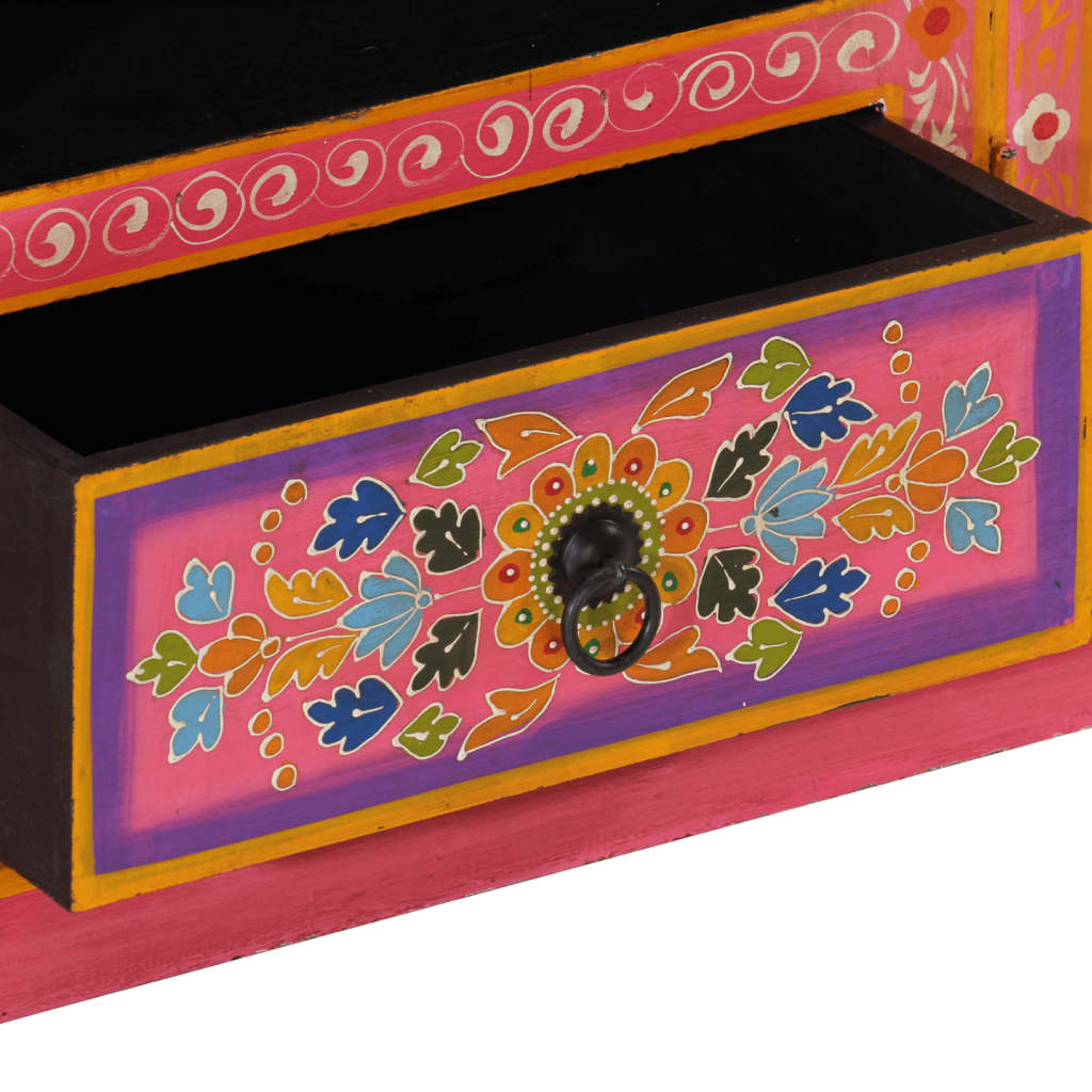 Tv-meubel 110x30x40 cm massief mangohout roze is nu te koop bij PeponiXL, paradijselijk wonen!