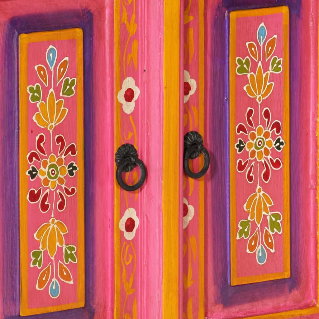 Tv-meubel 110x30x40 cm massief mangohout roze is nu te koop bij PeponiXL, paradijselijk wonen!