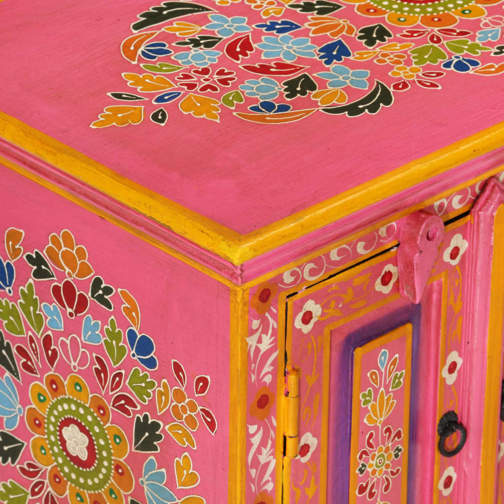 Tv-meubel 110x30x40 cm massief mangohout roze is nu te koop bij PeponiXL, paradijselijk wonen!