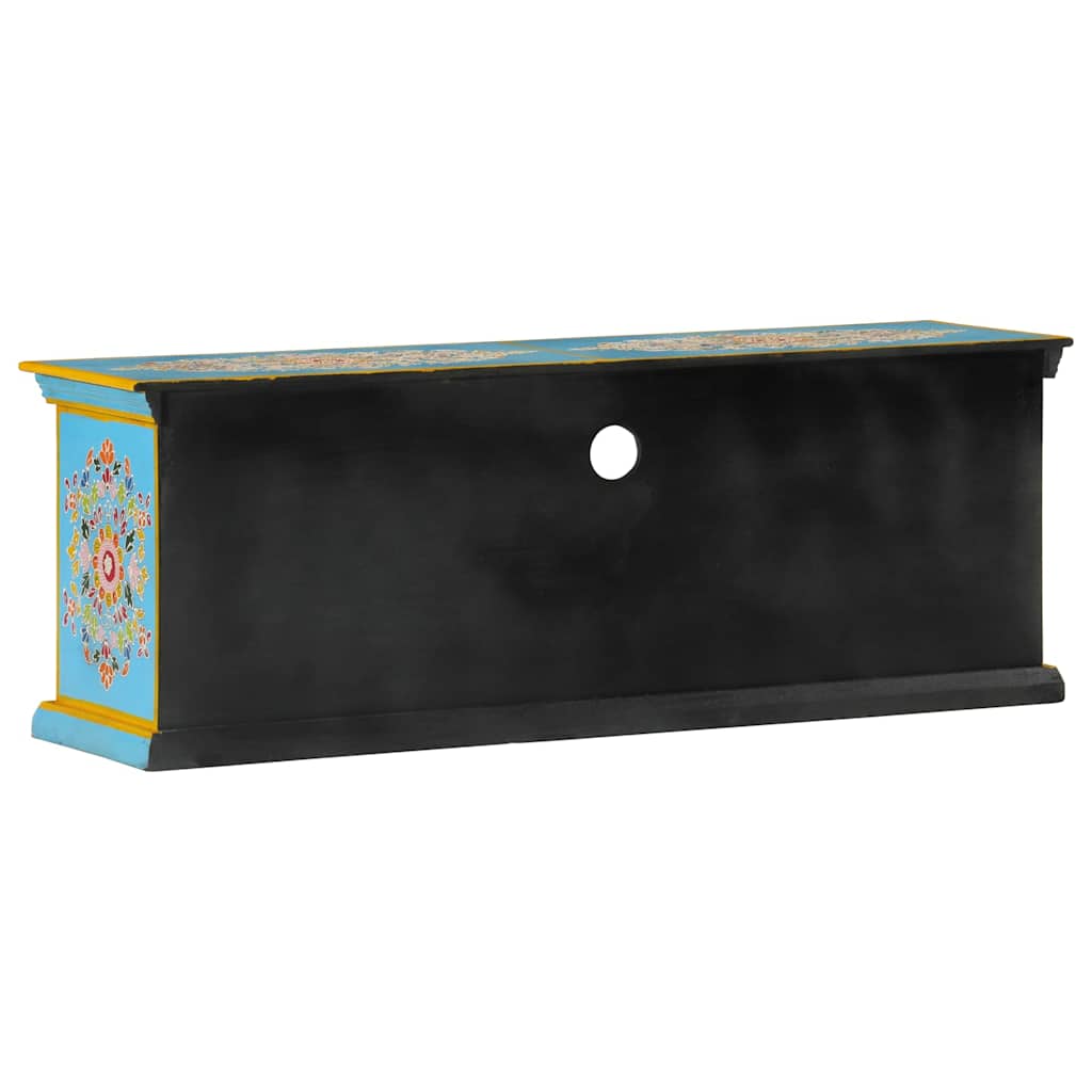 Tv-meubel 110x30x40 cm massief mangohout blauw is nu te koop bij PeponiXL, paradijselijk wonen!