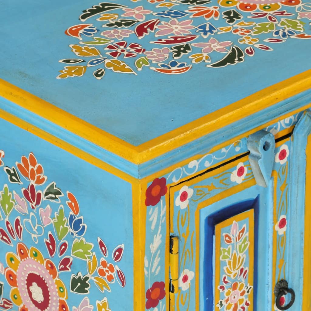 Tv-meubel 110x30x40 cm massief mangohout blauw is nu te koop bij PeponiXL, paradijselijk wonen!