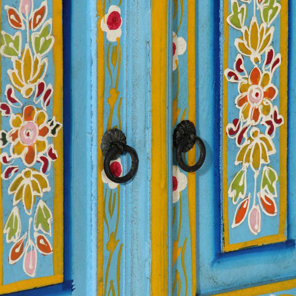 Tv-meubel 110x30x40 cm massief mangohout blauw is nu te koop bij PeponiXL, paradijselijk wonen!