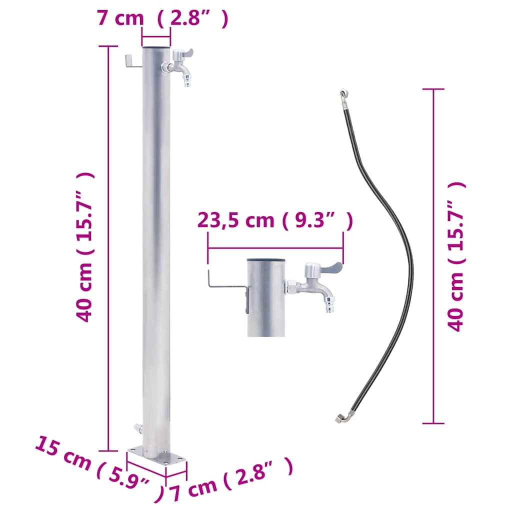 Waterzuil rond 40 cm roestvrij staal is nu te koop bij PeponiXL, paradijselijk wonen!