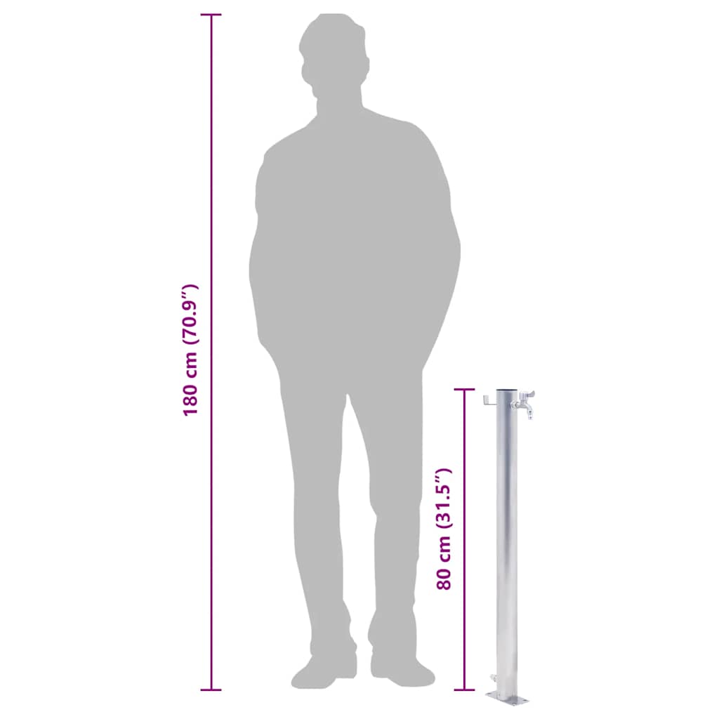 Waterzuil rond 80 cm roestvrij staal is nu te koop bij PeponiXL, paradijselijk wonen!