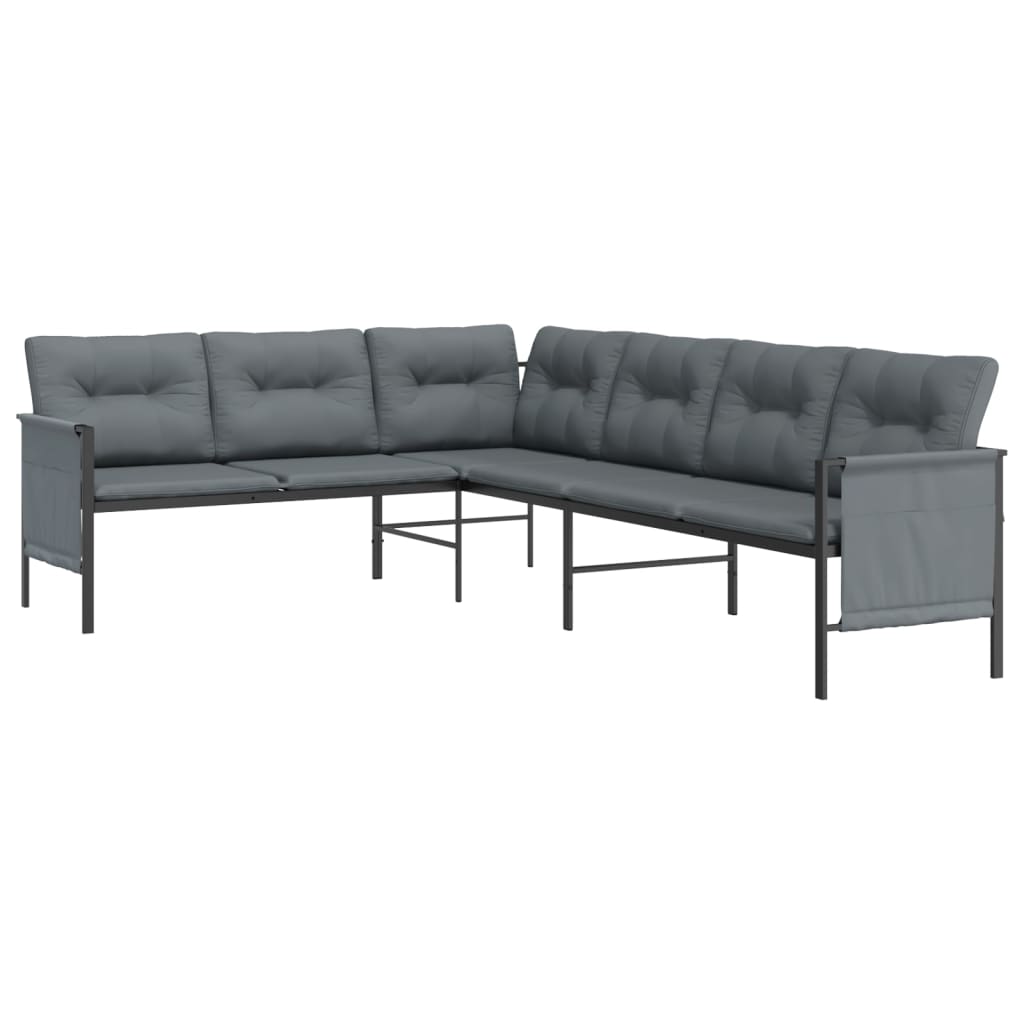 2-delige Loungeset staal antracietkleurig is nu te koop bij PeponiXL, paradijselijk wonen!