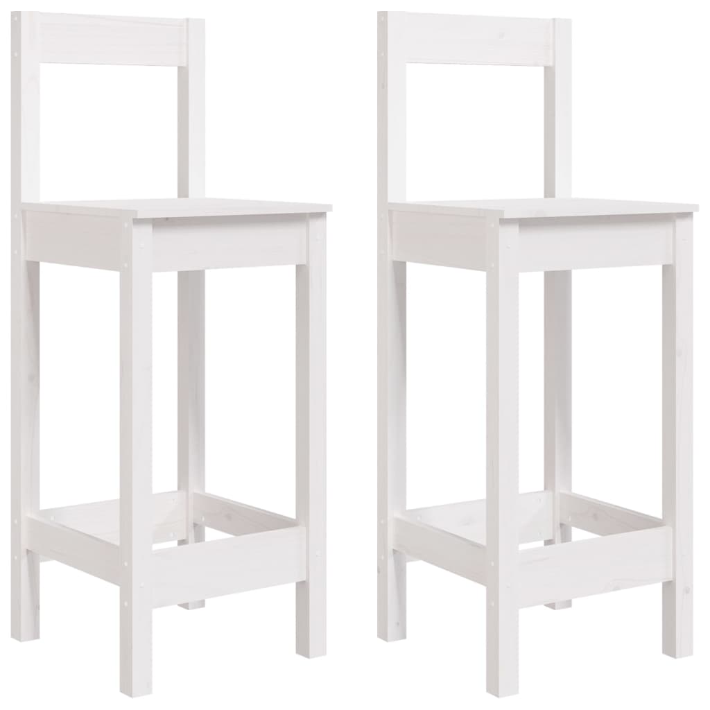 Barstoelen 2 st 40x41,5x112 cm massief grenenhout wit is nu te koop bij PeponiXL, paradijselijk wonen!