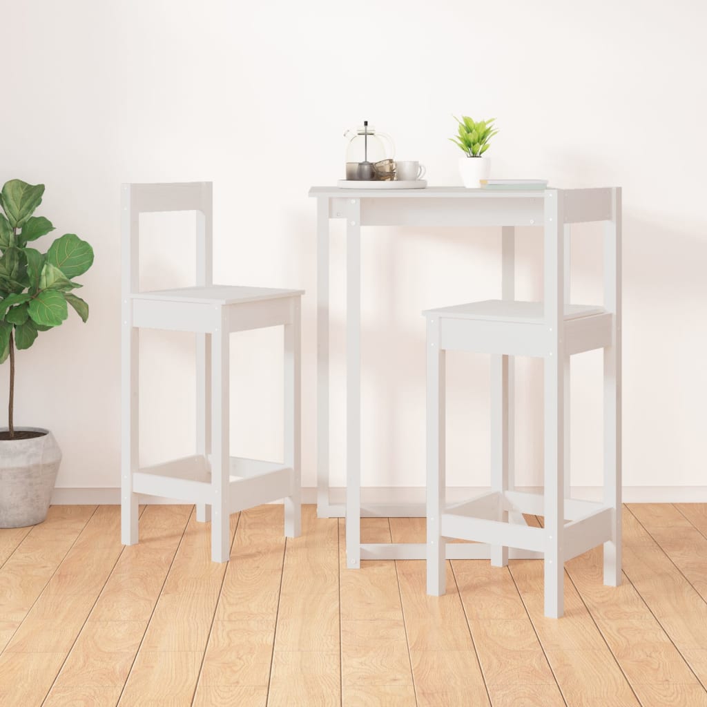 Barstoelen 2 st 40x41,5x112 cm massief grenenhout wit is nu te koop bij PeponiXL, paradijselijk wonen!