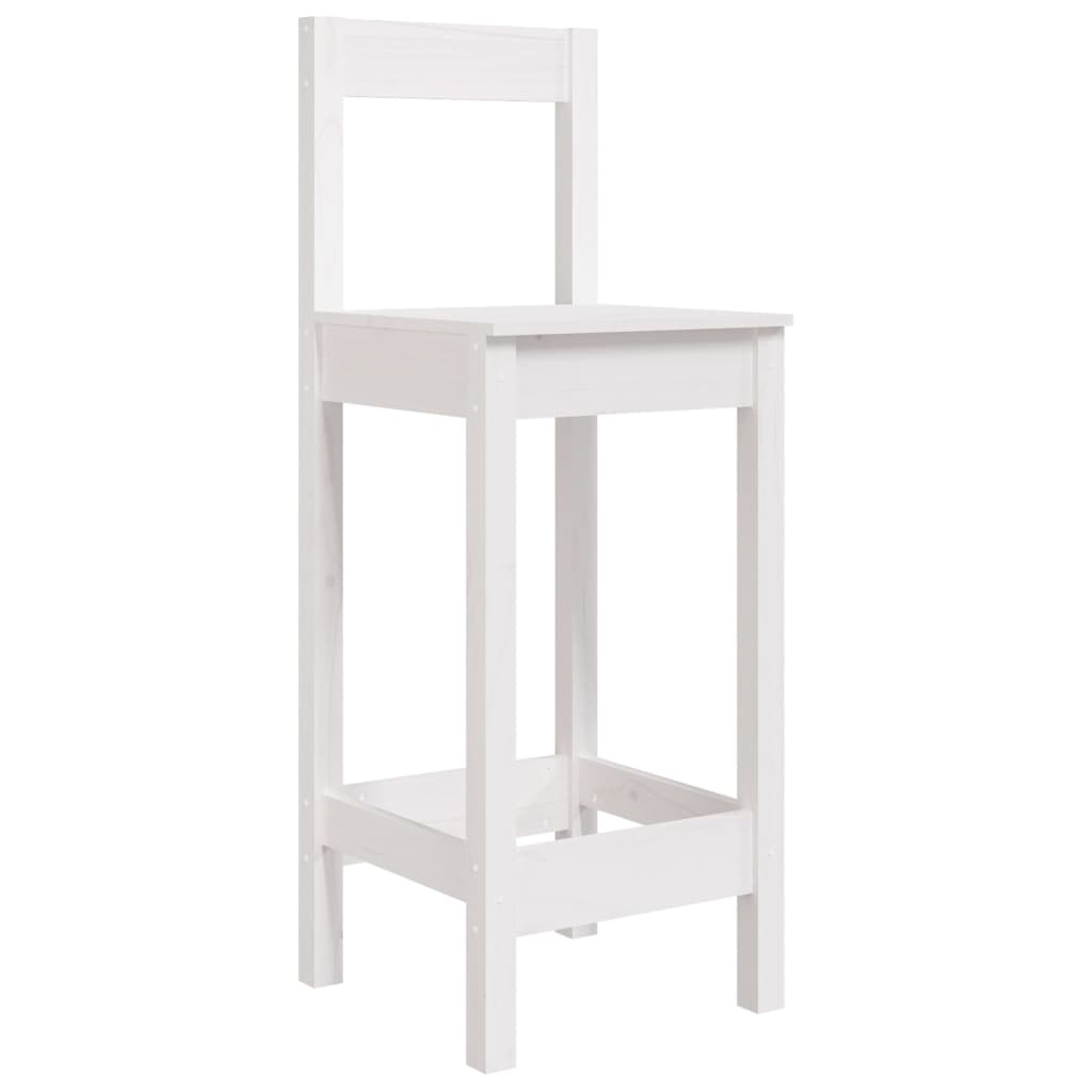 Barstoelen 2 st 40x41,5x112 cm massief grenenhout wit is nu te koop bij PeponiXL, paradijselijk wonen!
