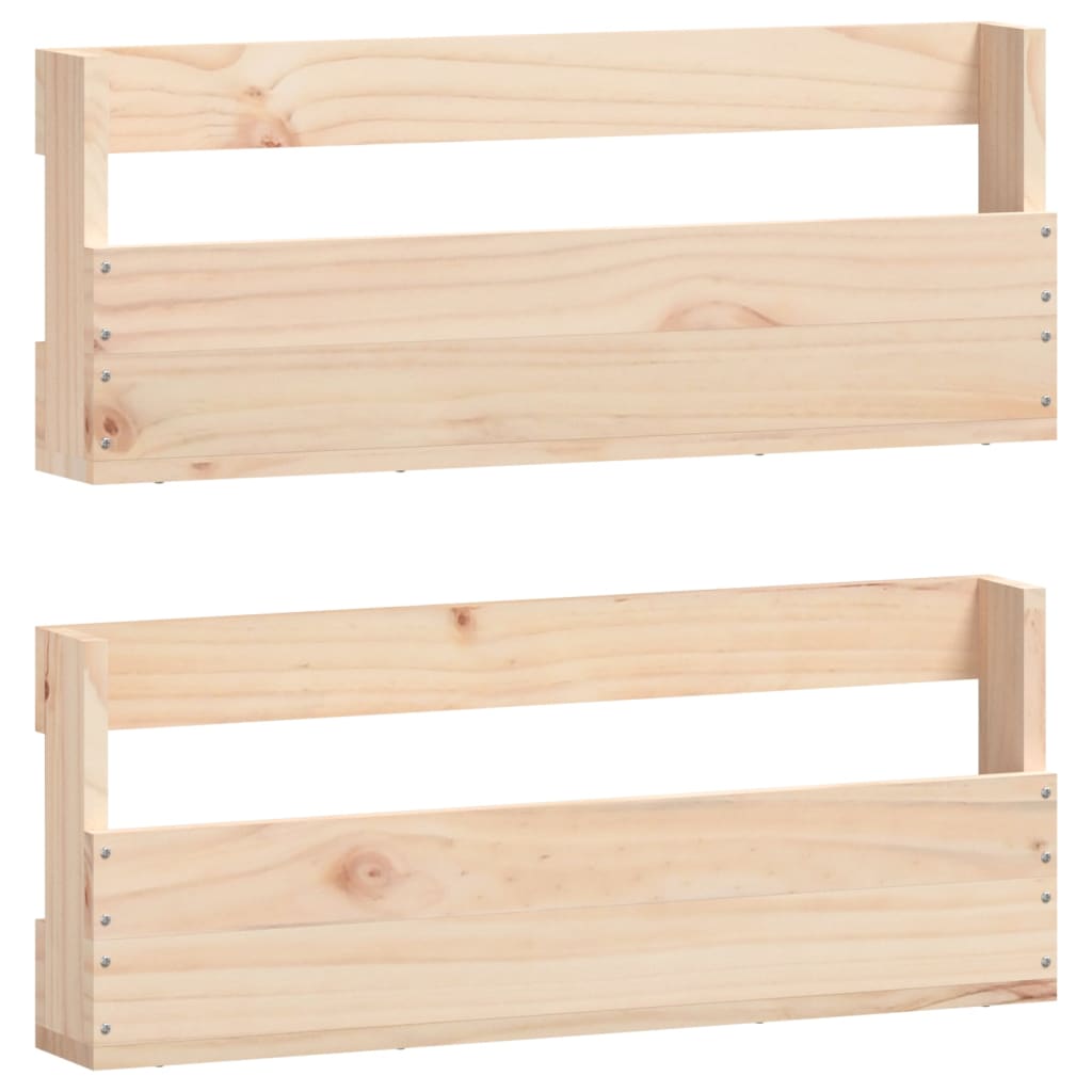 Wandschoenenrekken 2 st 59x9x23 cm massief grenenhout is nu te koop bij PeponiXL, paradijselijk wonen!