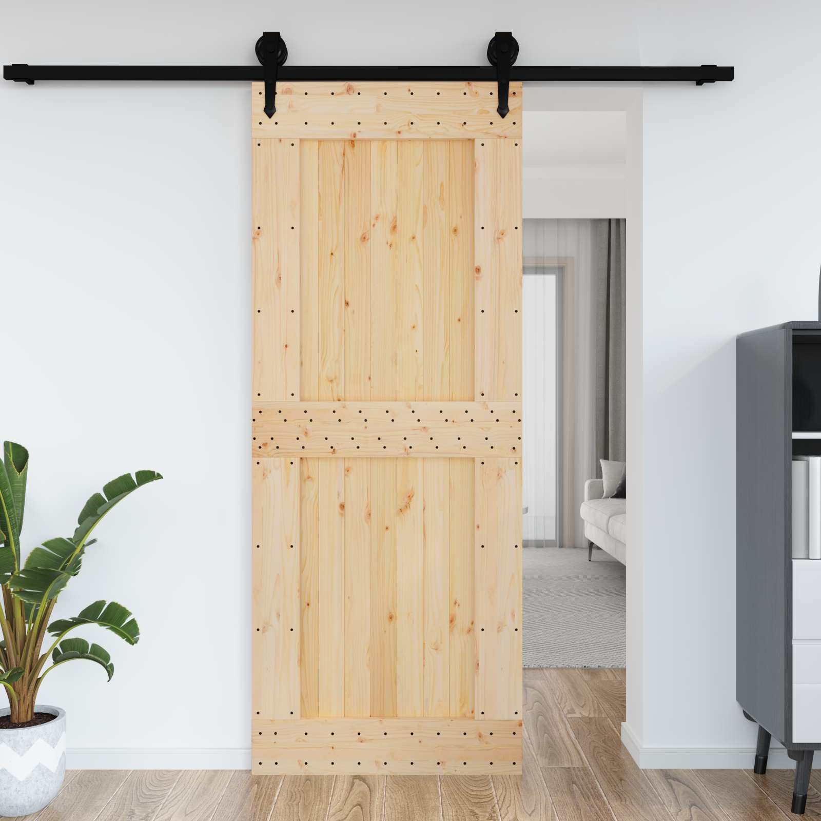 Deur NARVIK Naturel 90 x 210 cm Massief Grenenhout is nu te koop bij PeponiXL, paradijselijk wonen!