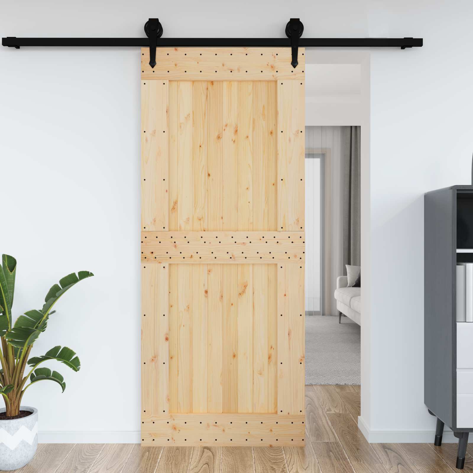 Deur NARVIK Naturel 95 x 210 cm Massief Grenenhout is nu te koop bij PeponiXL, paradijselijk wonen!