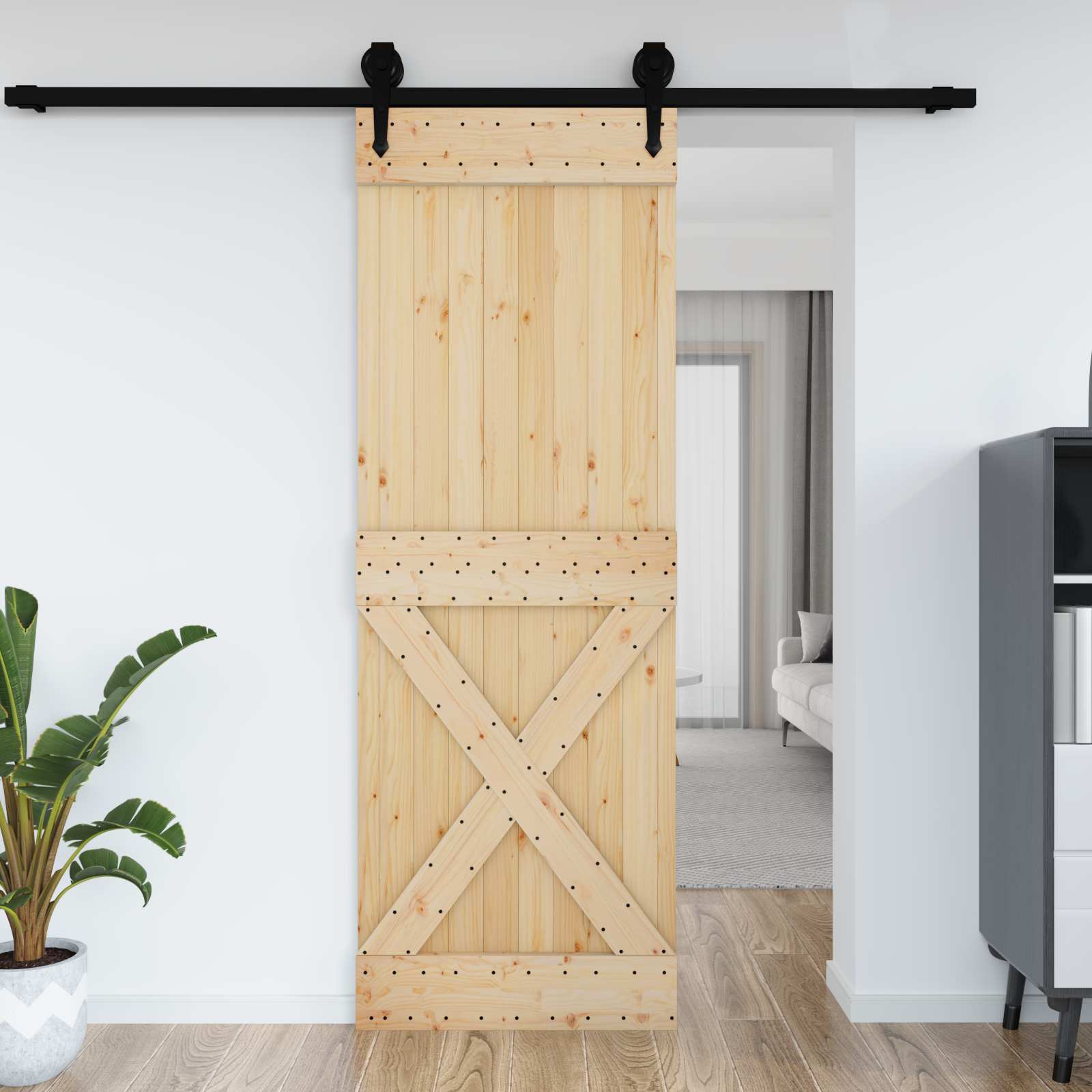 Deur NARVIK Naturel 80 x 210 cm Massief Grenenhout is nu te koop bij PeponiXL, paradijselijk wonen!