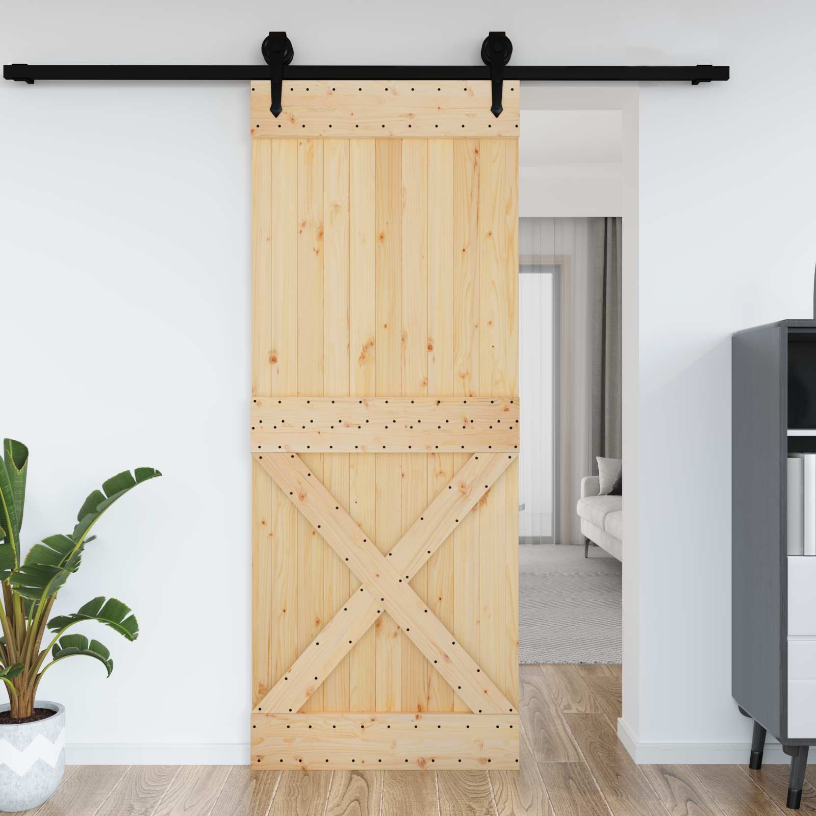 Deur NARVIK Naturel 90 x 210 cm Massief Grenenhout is nu te koop bij PeponiXL, paradijselijk wonen!