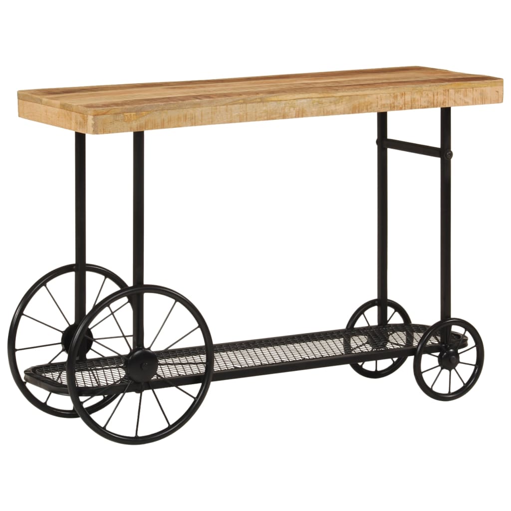 Wandtafel 112x36x76 cm massief mangohout en ijzer is nu te koop bij PeponiXL, paradijselijk wonen!