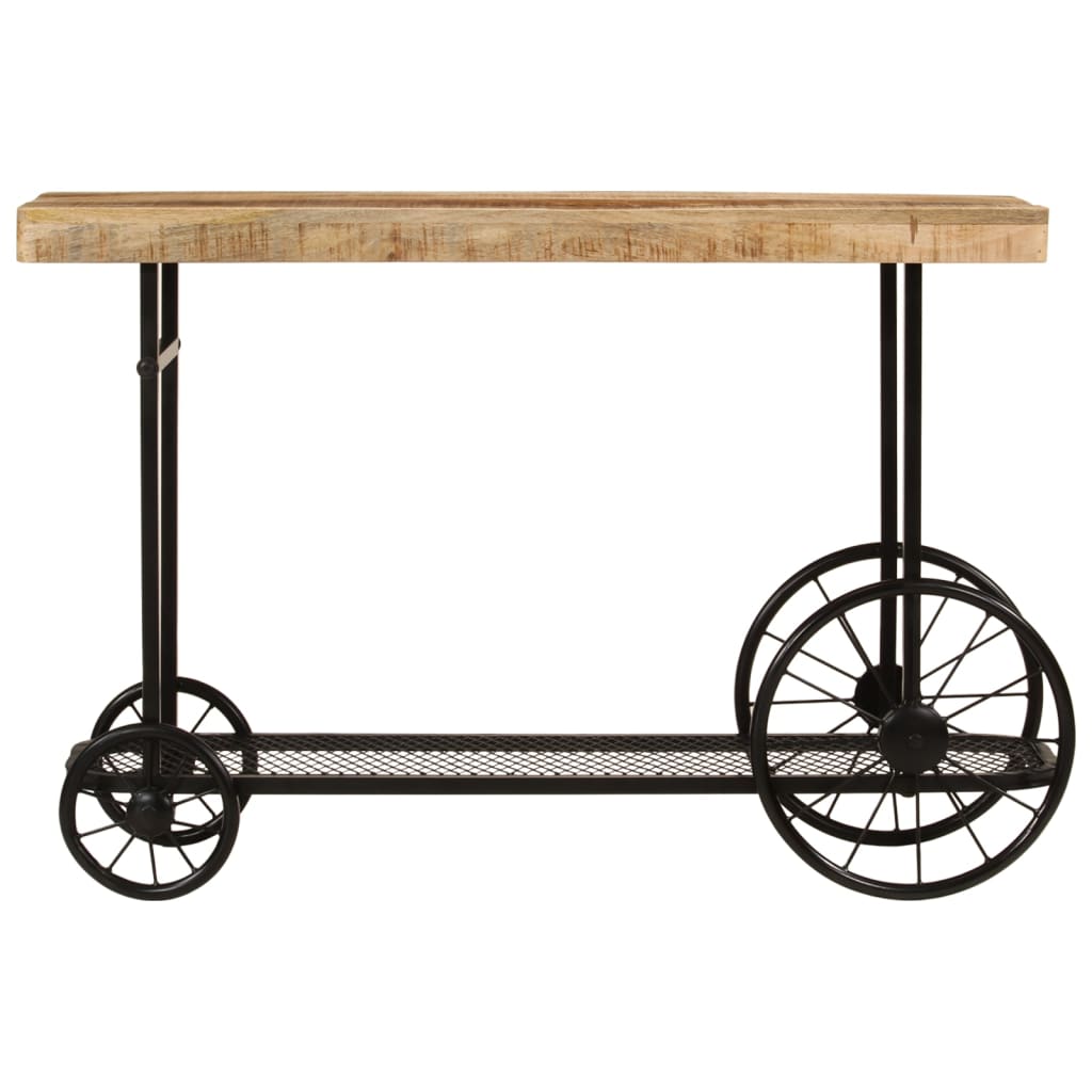 Wandtafel 112x36x76 cm massief mangohout en ijzer is nu te koop bij PeponiXL, paradijselijk wonen!