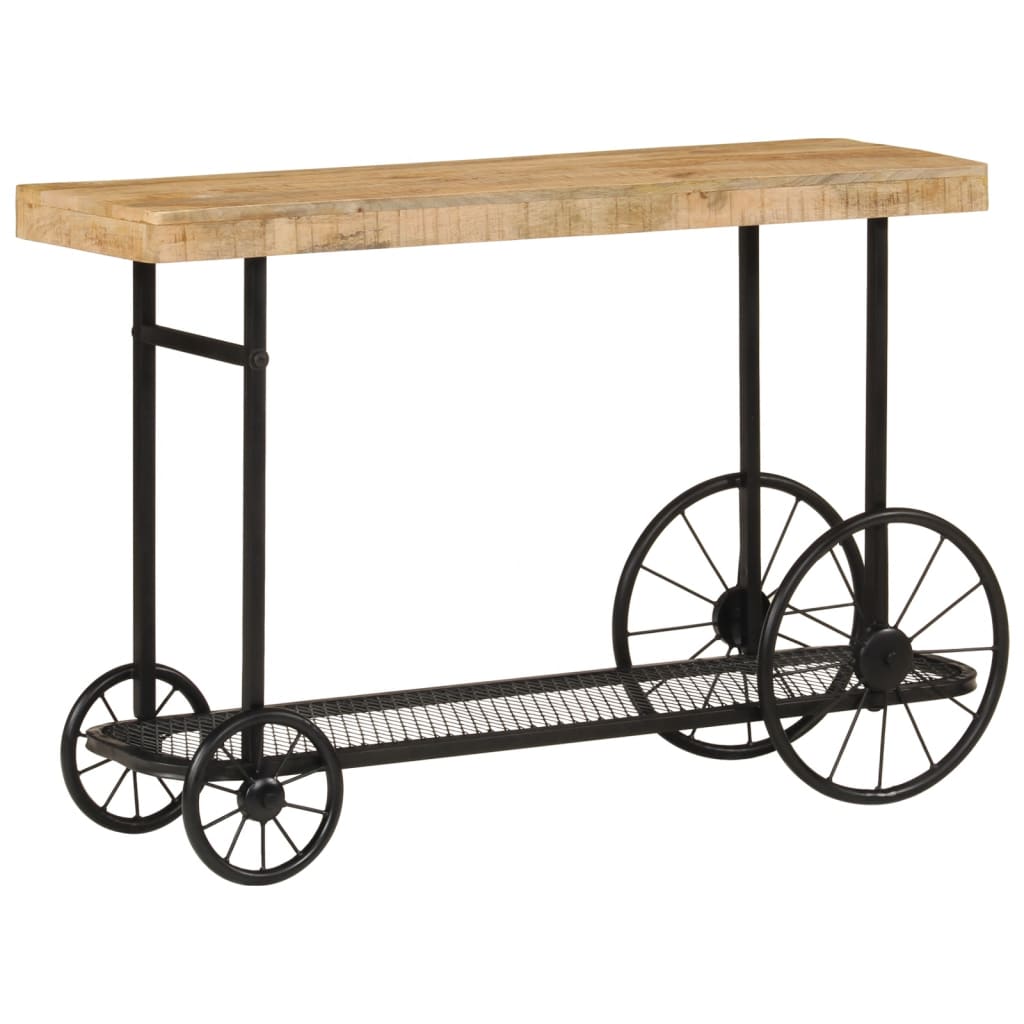 Wandtafel 112x36x76 cm massief mangohout en ijzer is nu te koop bij PeponiXL, paradijselijk wonen!