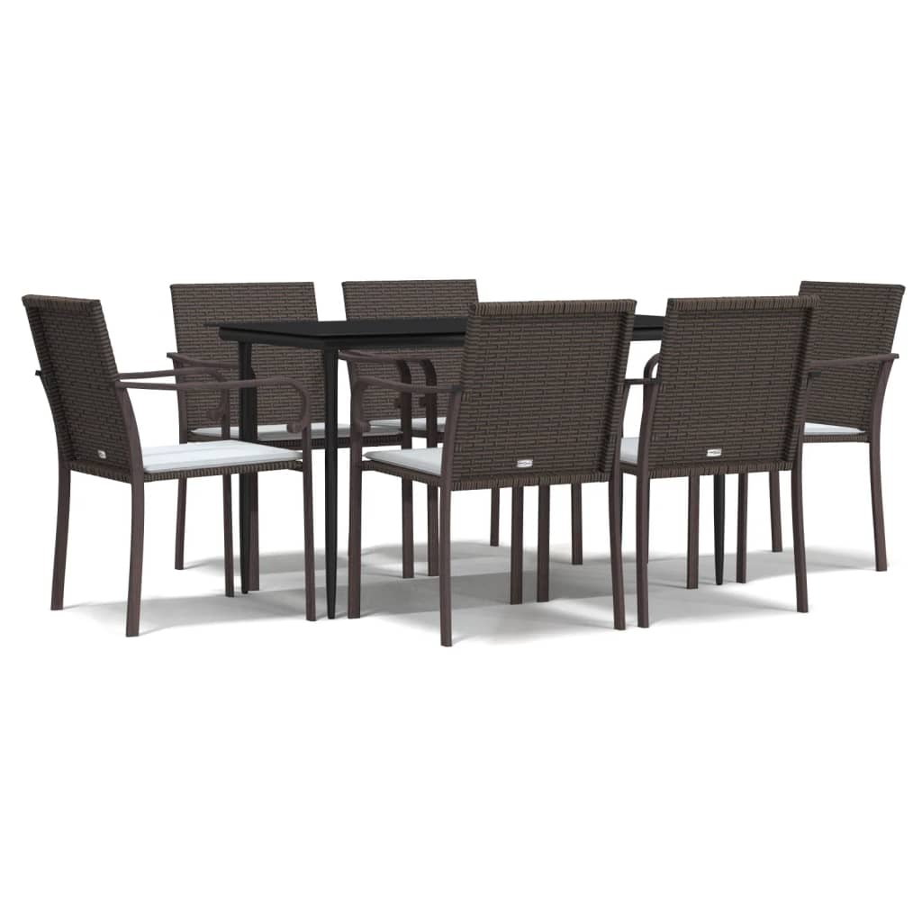 7-delige Tuinset met kussens poly rattan en staal is nu te koop bij PeponiXL, paradijselijk wonen!