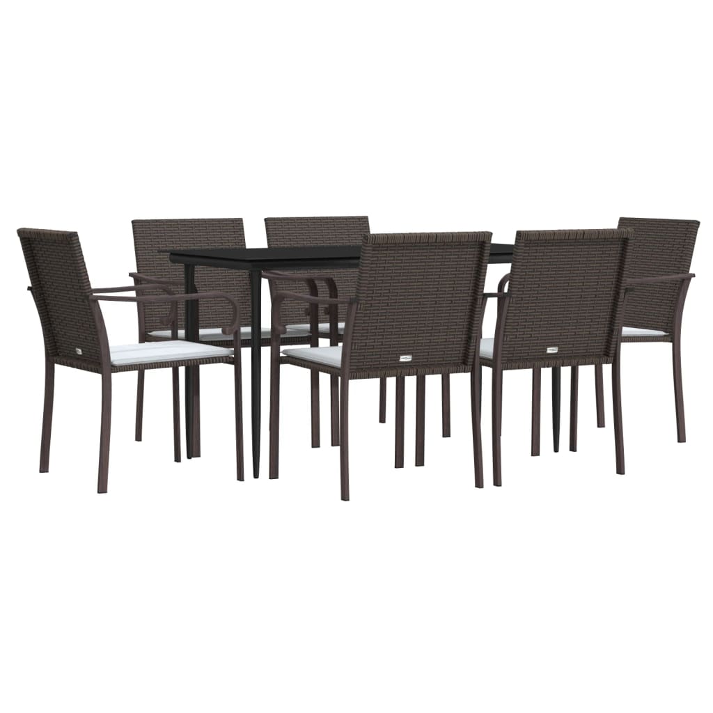 7-delige Tuinset met kussens poly rattan en staal is nu te koop bij PeponiXL, paradijselijk wonen!