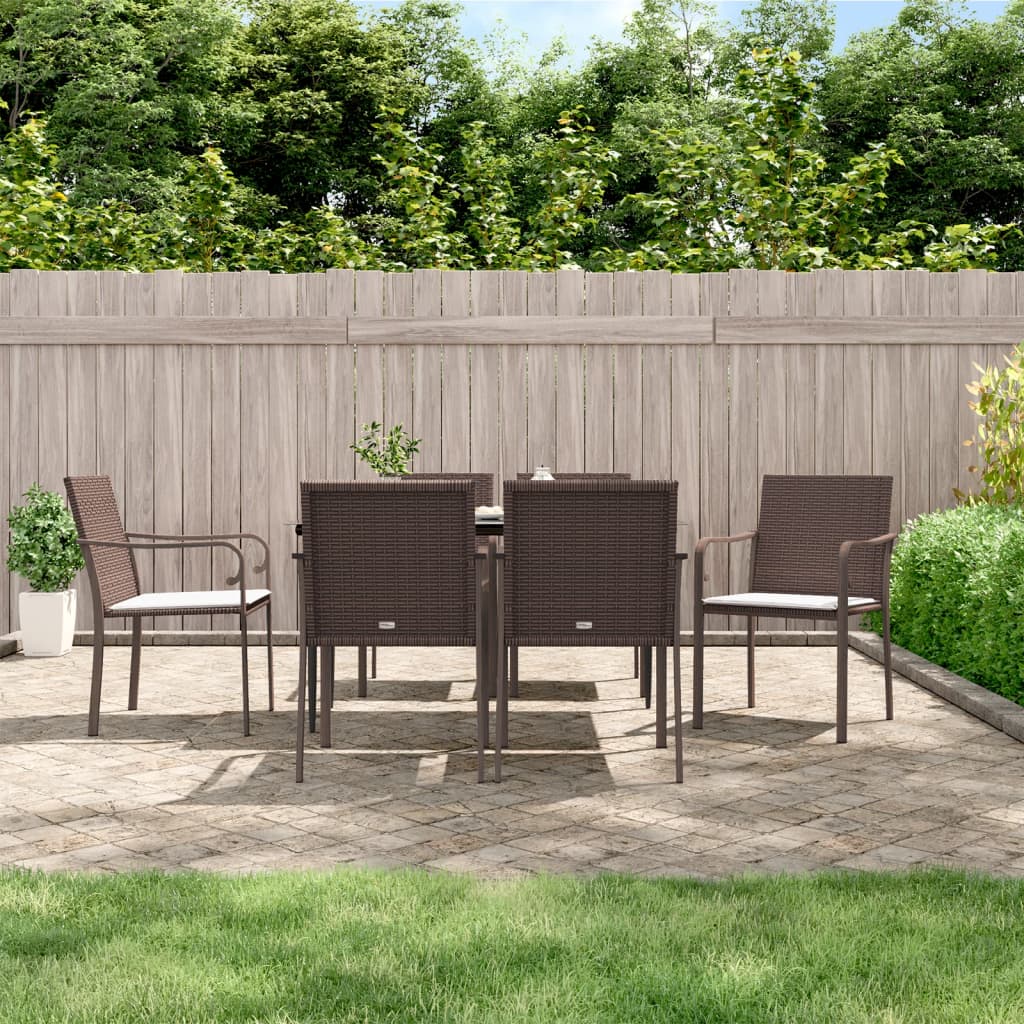 7-delige Tuinset met kussens poly rattan en staal is nu te koop bij PeponiXL, paradijselijk wonen!