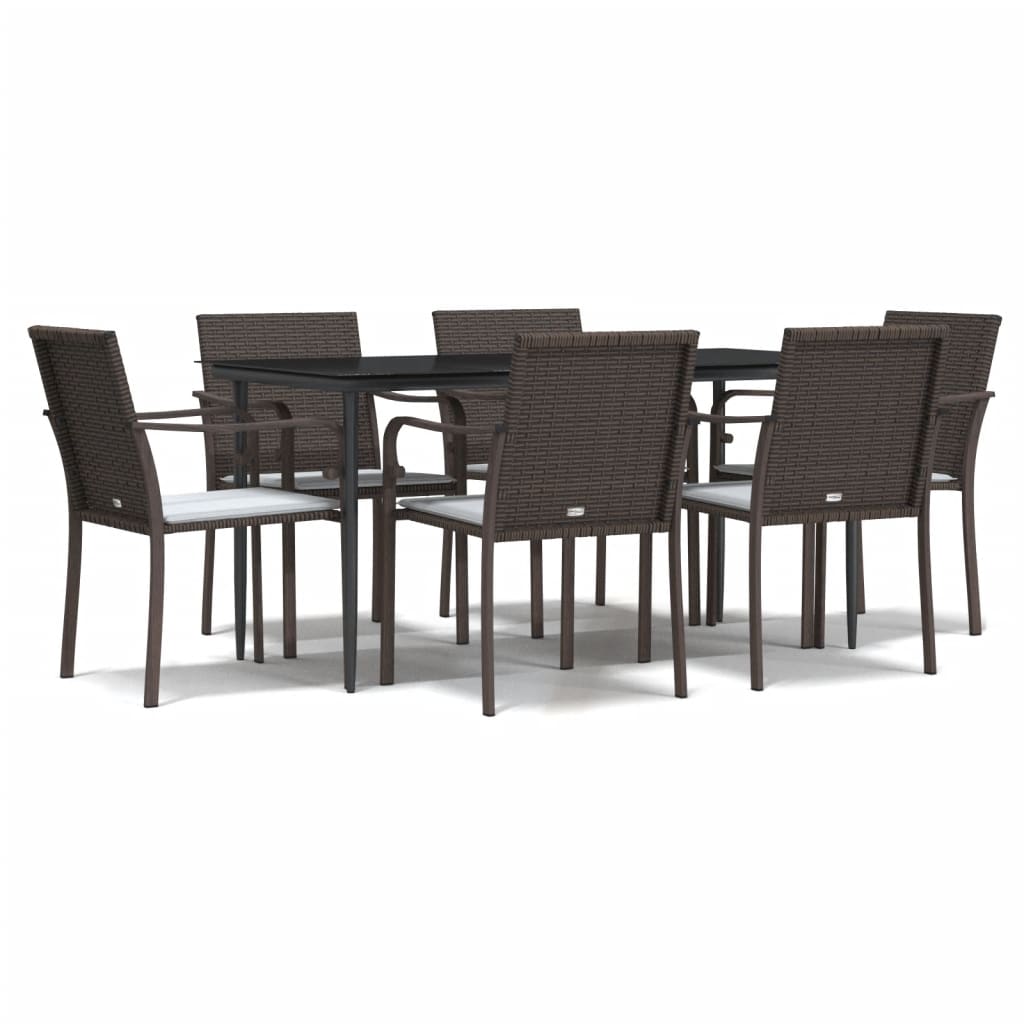 7-delige Tuinset met kussens poly rattan en staal is nu te koop bij PeponiXL, paradijselijk wonen!