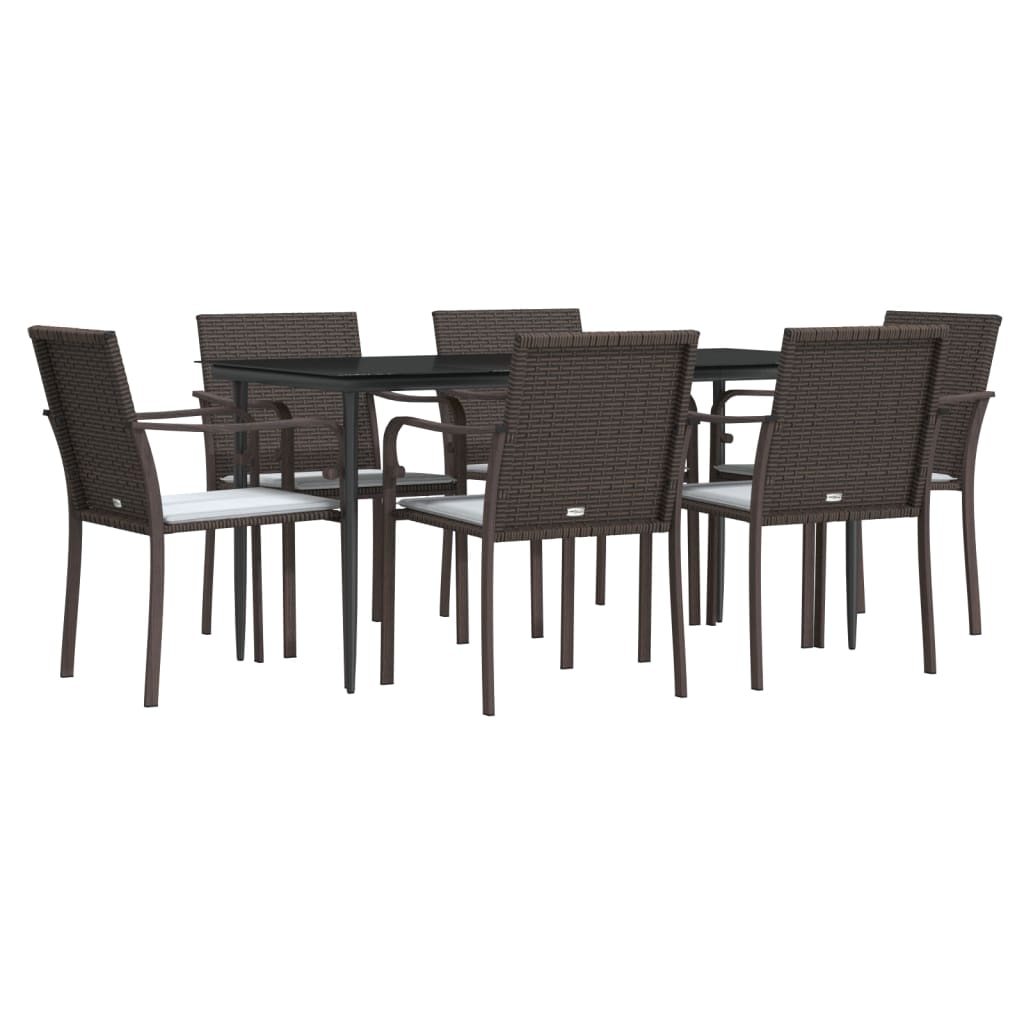 7-delige Tuinset met kussens poly rattan en staal is nu te koop bij PeponiXL, paradijselijk wonen!