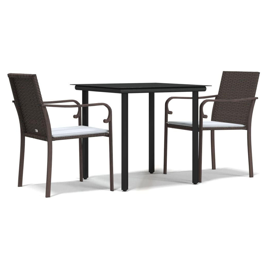 3-delige Tuinset met kussens poly rattan en staal is nu te koop bij PeponiXL, paradijselijk wonen!