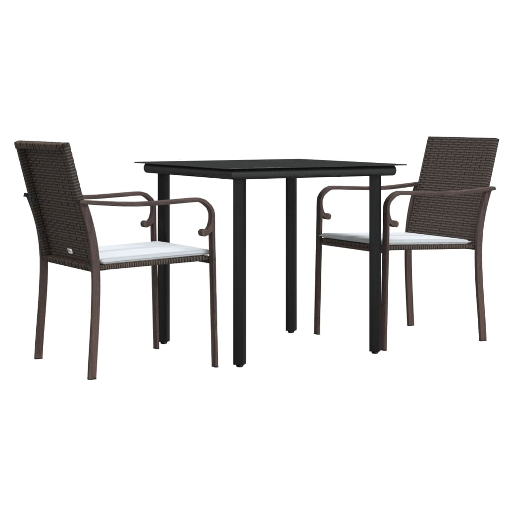 3-delige Tuinset met kussens poly rattan en staal is nu te koop bij PeponiXL, paradijselijk wonen!