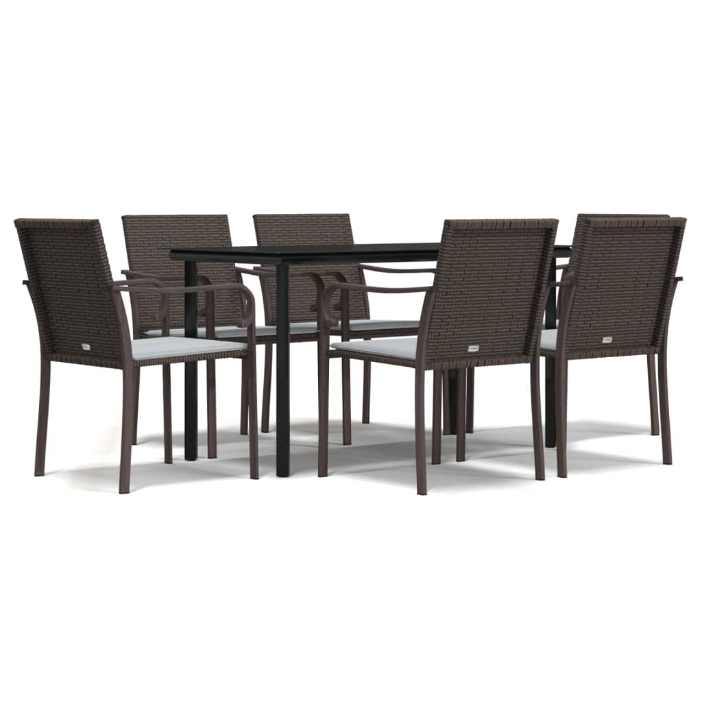7-delige Tuinset met kussens poly rattan en staal is nu te koop bij PeponiXL, paradijselijk wonen!