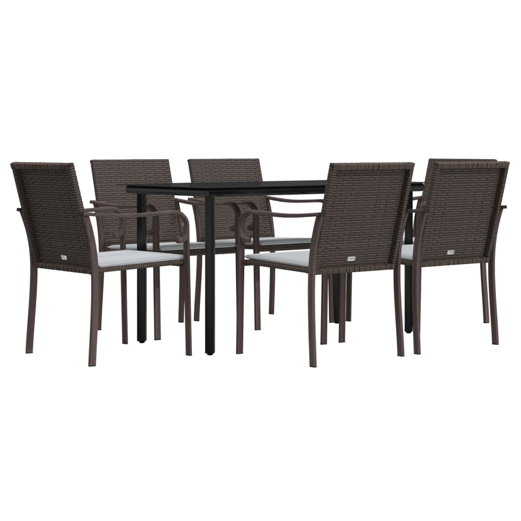 7-delige Tuinset met kussens poly rattan en staal is nu te koop bij PeponiXL, paradijselijk wonen!