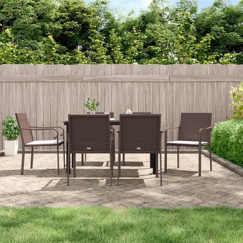 7-delige Tuinset met kussens poly rattan en staal is nu te koop bij PeponiXL, paradijselijk wonen!