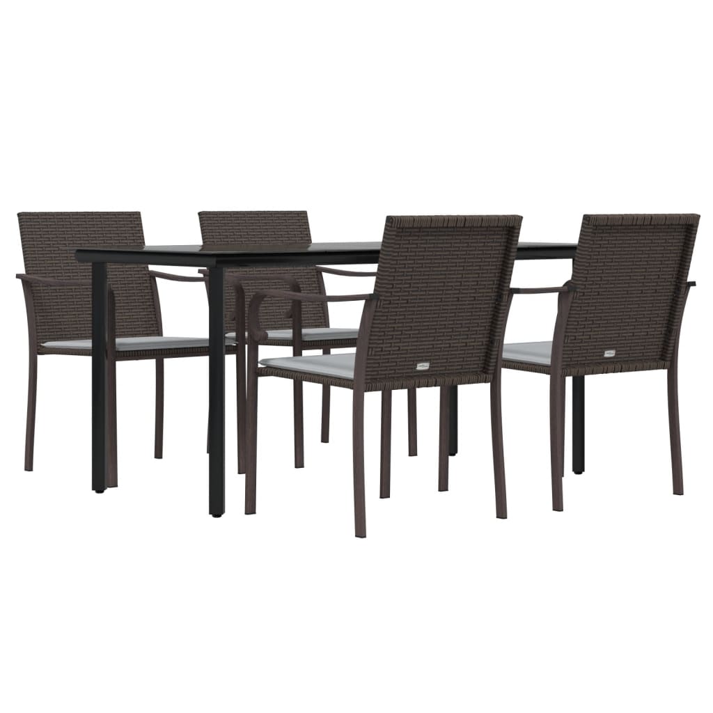 5-delige Tuinset met kussens poly rattan en staal is nu te koop bij PeponiXL, paradijselijk wonen!