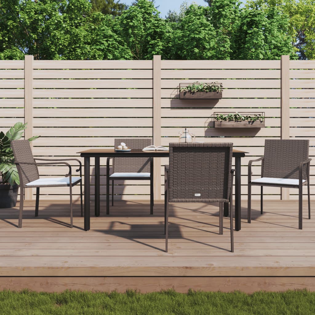 5-delige Tuinset met kussens poly rattan en staal is nu te koop bij PeponiXL, paradijselijk wonen!