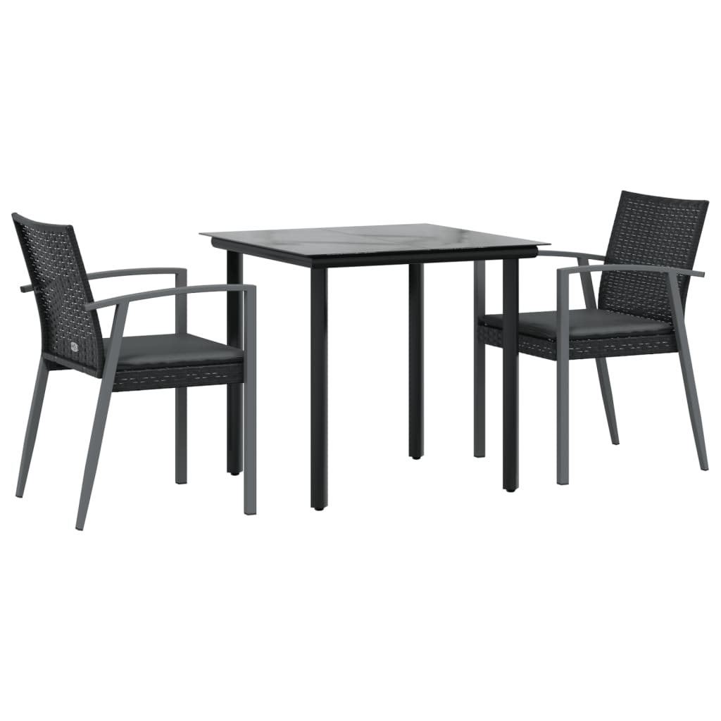3-delige Tuinset met kussens poly rattan en staal is nu te koop bij PeponiXL, paradijselijk wonen!