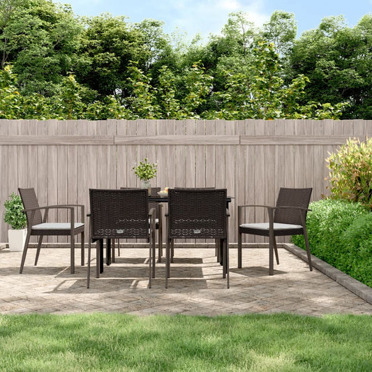 7-delige Tuinset met kussens poly rattan en staal is nu te koop bij PeponiXL, paradijselijk wonen!