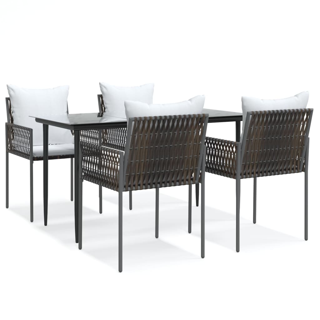 5-delige Tuinset met kussens poly rattan en staal is nu te koop bij PeponiXL, paradijselijk wonen!