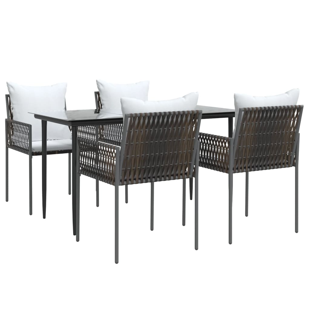 5-delige Tuinset met kussens poly rattan en staal is nu te koop bij PeponiXL, paradijselijk wonen!