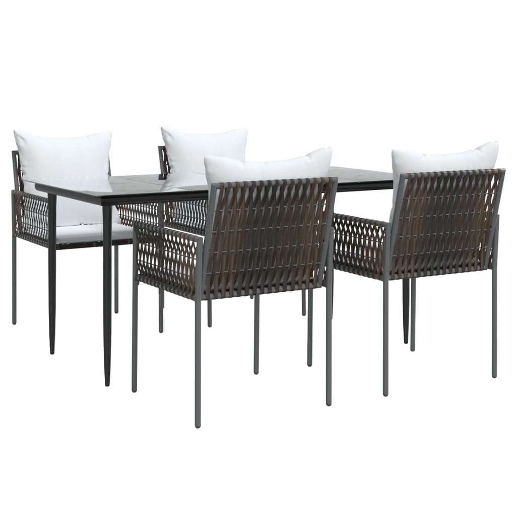 5-delige Tuinset met kussens poly rattan en staal is nu te koop bij PeponiXL, paradijselijk wonen!