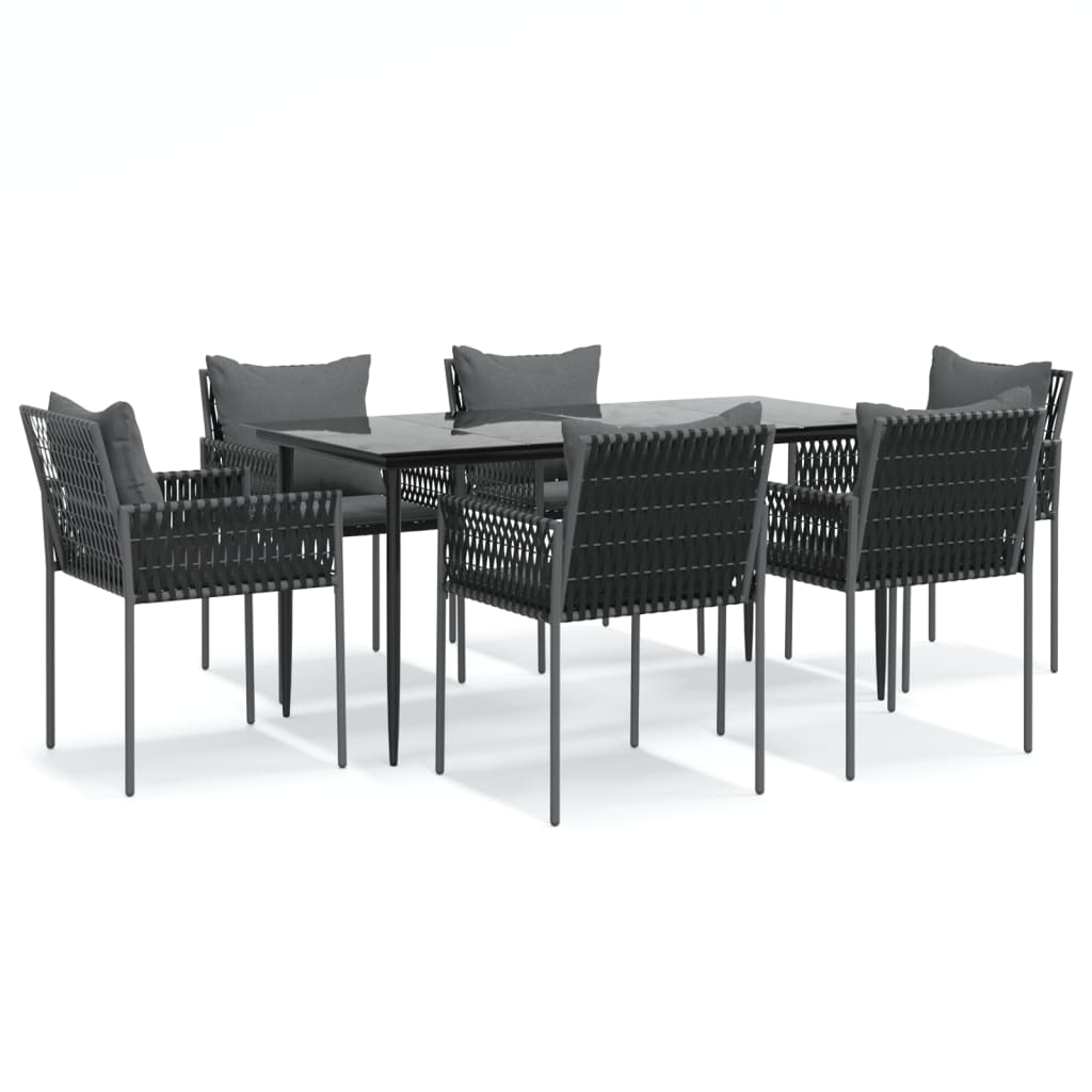7-delige Tuinset met kussens poly rattan en staal is nu te koop bij PeponiXL, paradijselijk wonen!