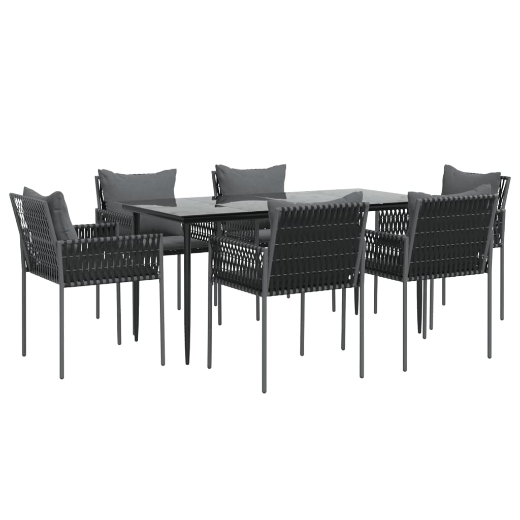 7-delige Tuinset met kussens poly rattan en staal is nu te koop bij PeponiXL, paradijselijk wonen!