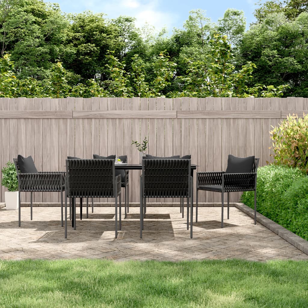 7-delige Tuinset met kussens poly rattan en staal is nu te koop bij PeponiXL, paradijselijk wonen!