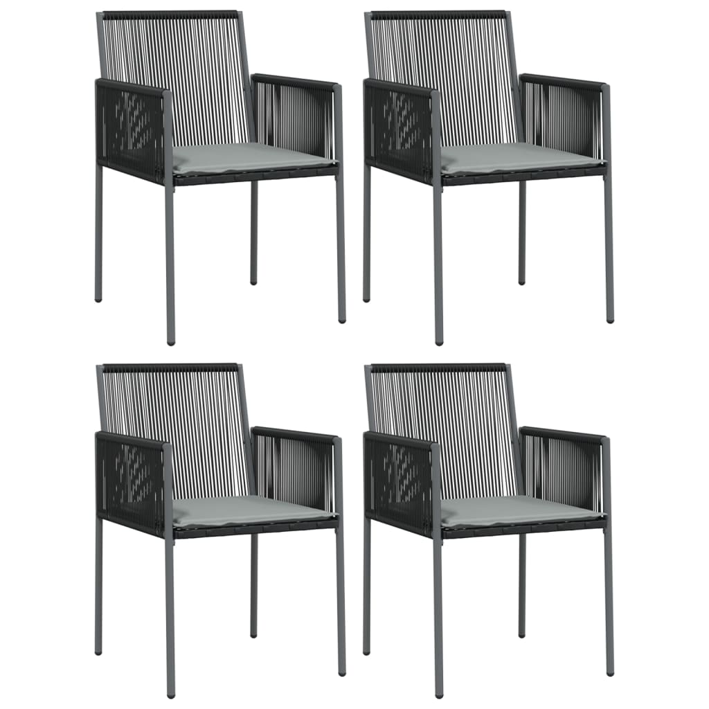 5-delige Tuinset met kussens poly rattan en staal zwart is nu te koop bij PeponiXL, paradijselijk wonen!