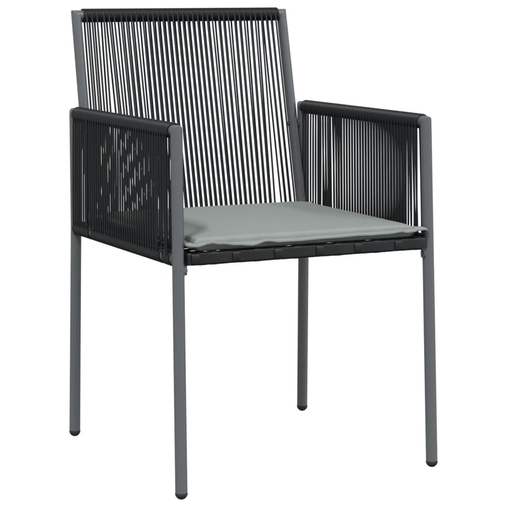 5-delige Tuinset met kussens poly rattan en staal zwart is nu te koop bij PeponiXL, paradijselijk wonen!