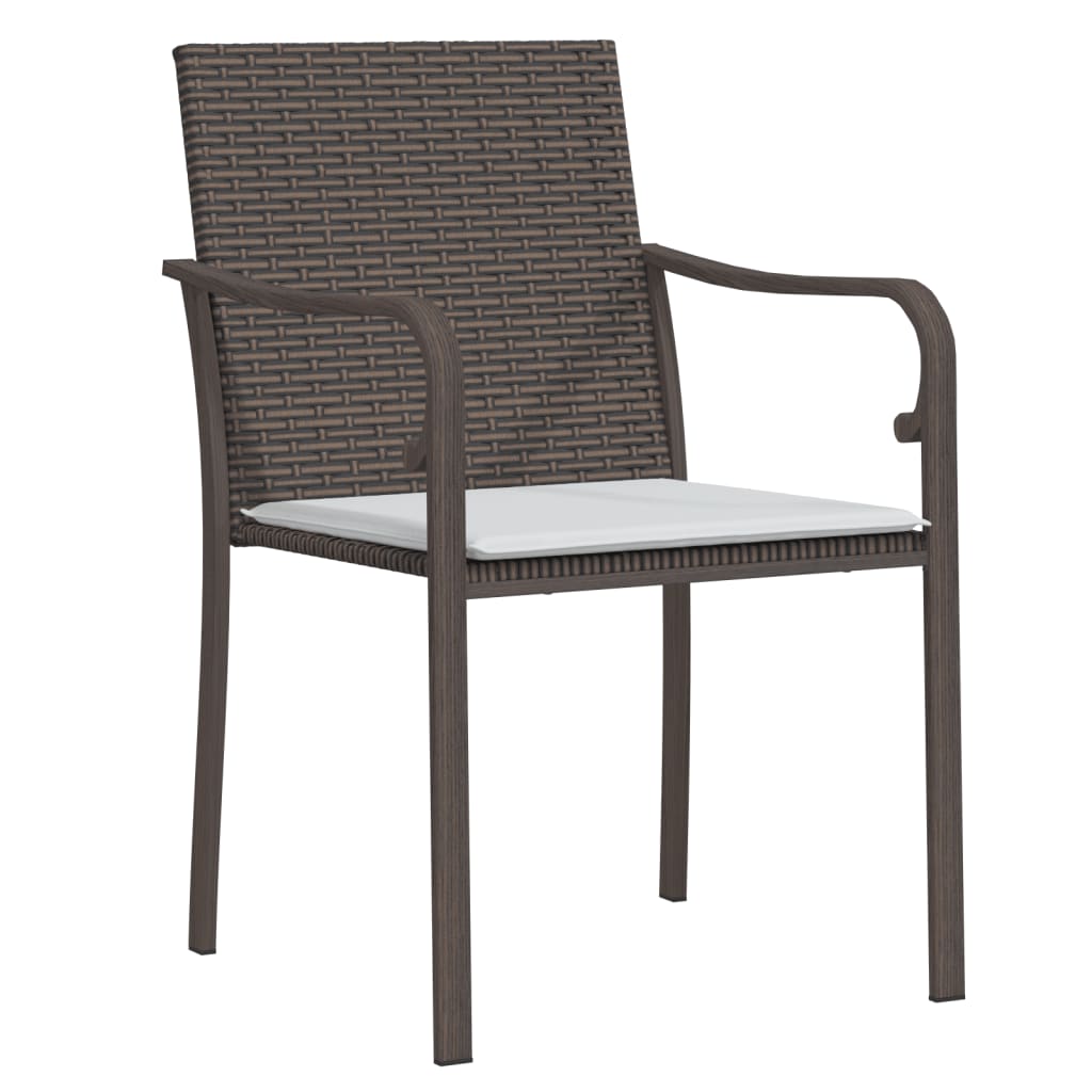 Tuinstoelen 6 st met kussens 56x59x84 cm poly rattan bruin is nu te koop bij PeponiXL, paradijselijk wonen!